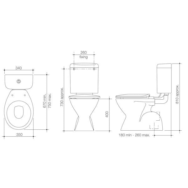 Stylus Prima Connector Bottom Inlet S Trap SC Suite (Soft Close Seat)