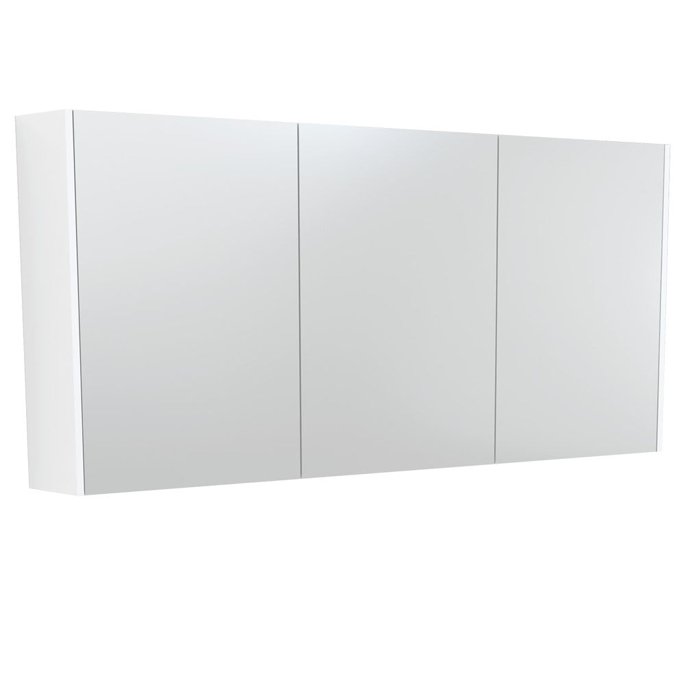 Mirror Cabinet with Side Panels, 1500mm, Satin White