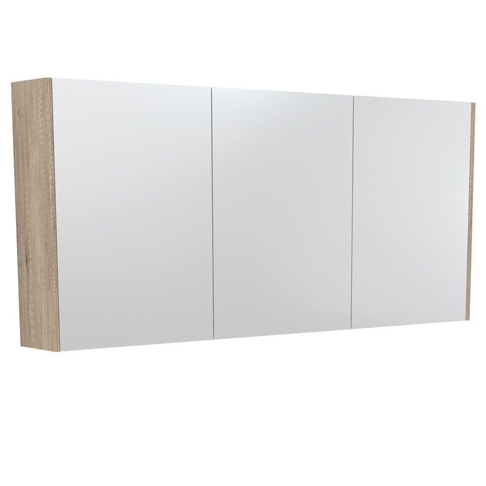 Mirror Cabinet with Side Panels, 1500mm, Scandi Oak