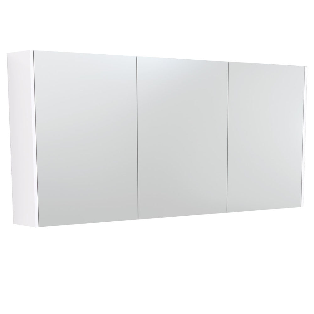Mirror Cabinet with Side Panels, 1500mm, Gloss White