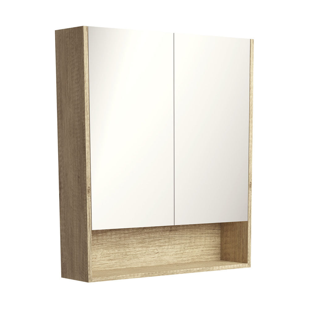 Mirror Cabinet with Display Shelf, 750mm, Scandi Oak