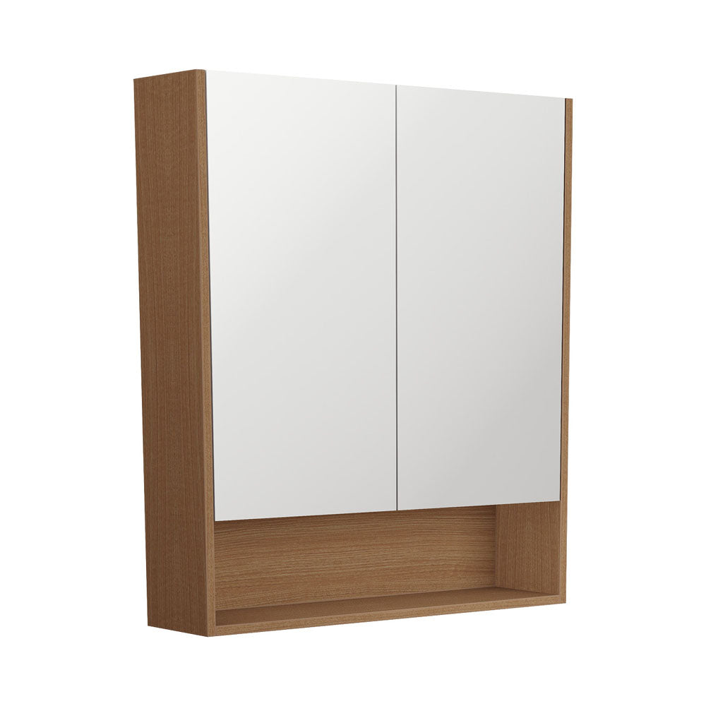 Mirror Cabinet with Display Shelf, 750mm, Walnut