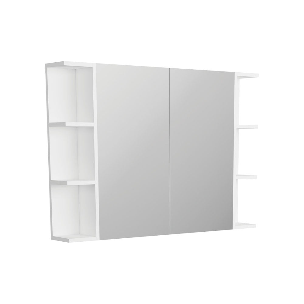 Pencil Edge Mirror Cabinet with 2 Side Shelves, 750mm