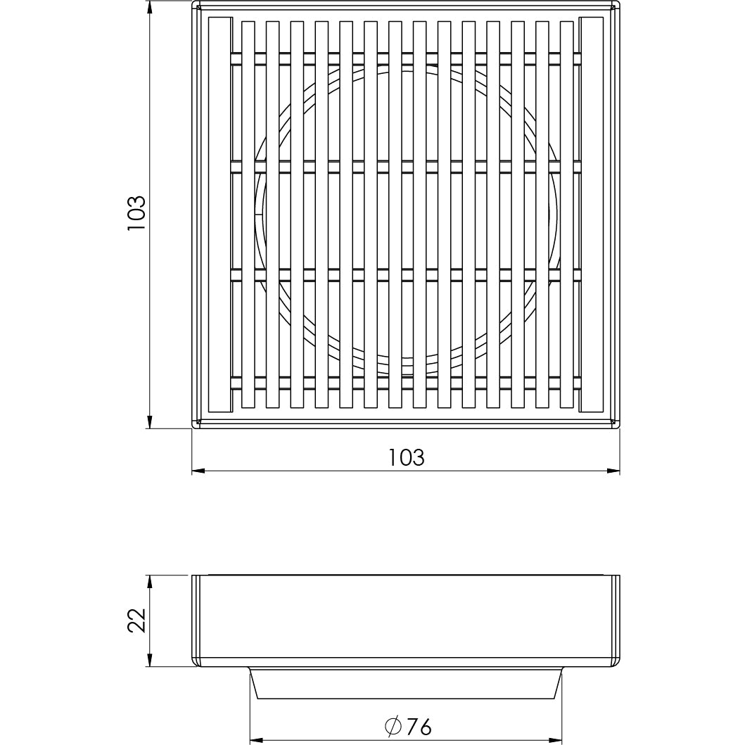 Phoenix Phoenix Point Drain HG 100mm Outlet 76mm