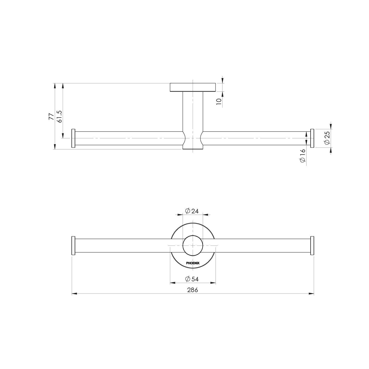 Phoenix Radii Double Toilet Roll Holder Round Plate