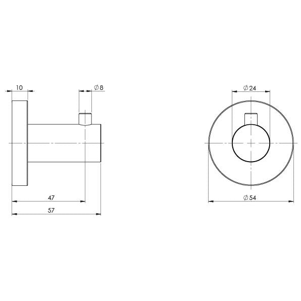 Phoenix Radii Robe Hook Round Plate