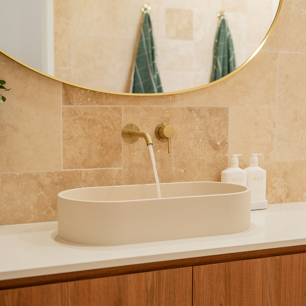 Fienza Jada Pill Concrete Above Counter Basin, Warm White