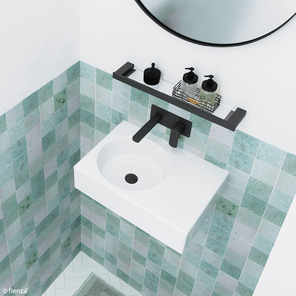 Fienza Reba Left Bowl Wall Basin, No Tap Hole