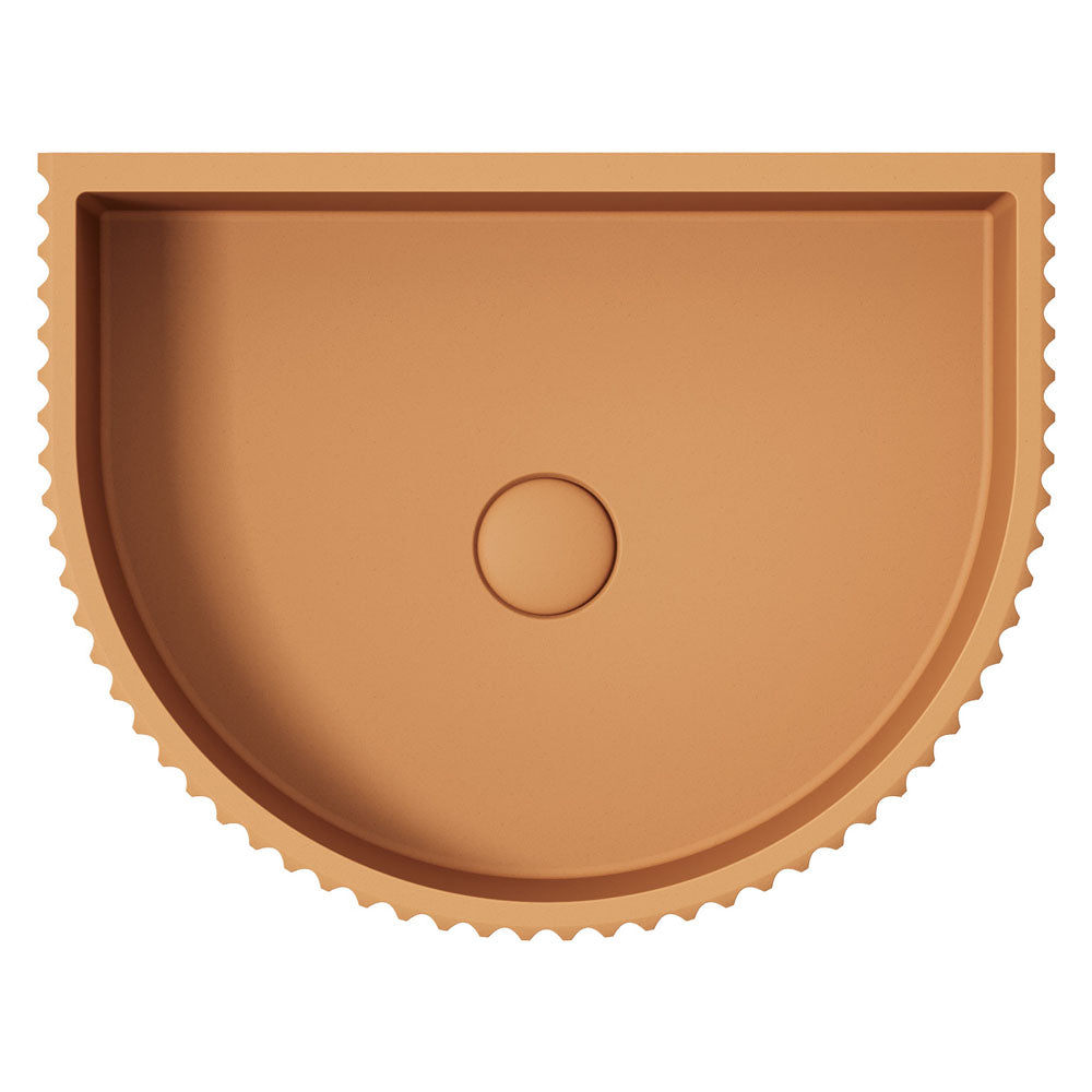Fienza Valentina Fluted Arch Concrete Wall Basin, Tuscan