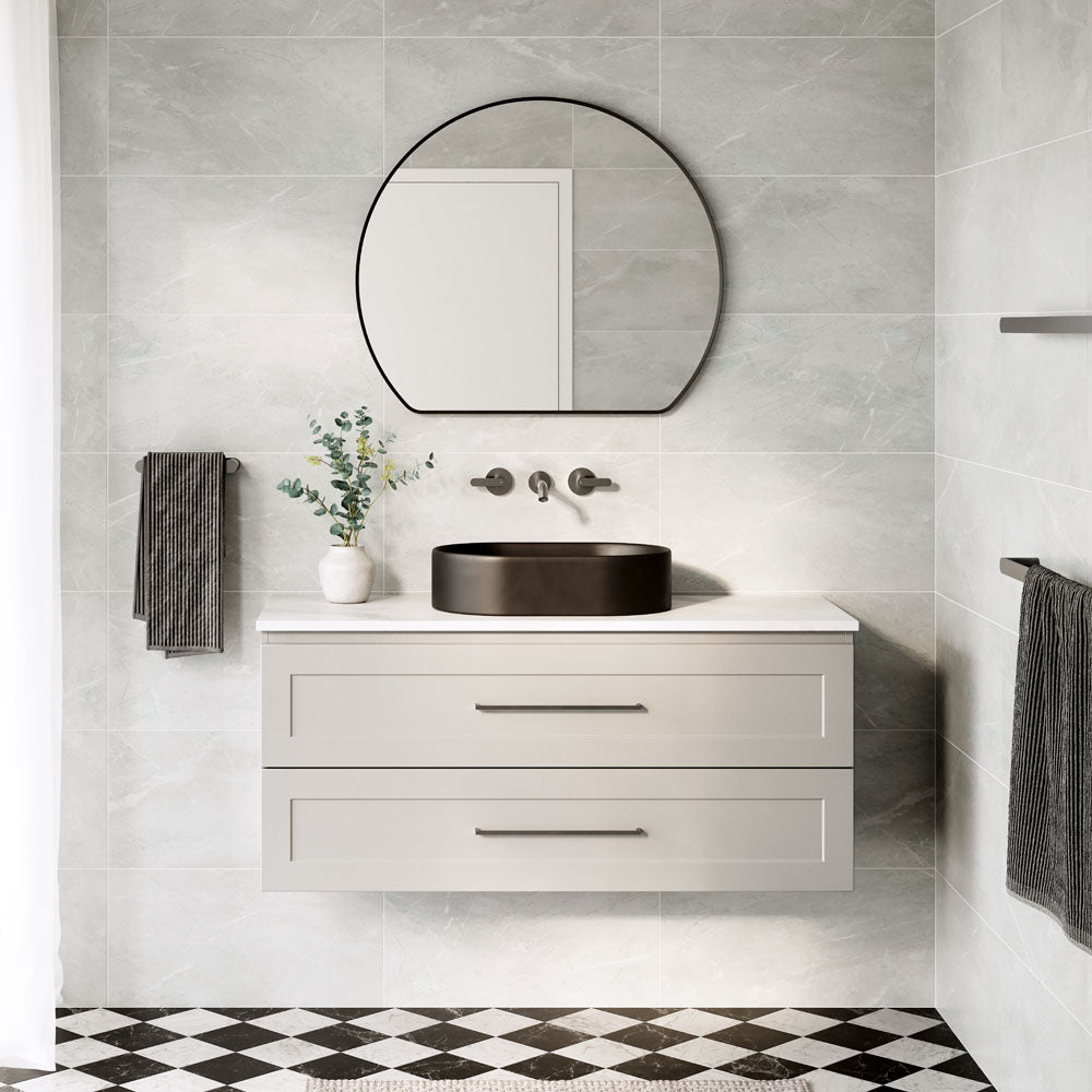 Fienza Aluca Pill Above Counter Basin, Matte Black