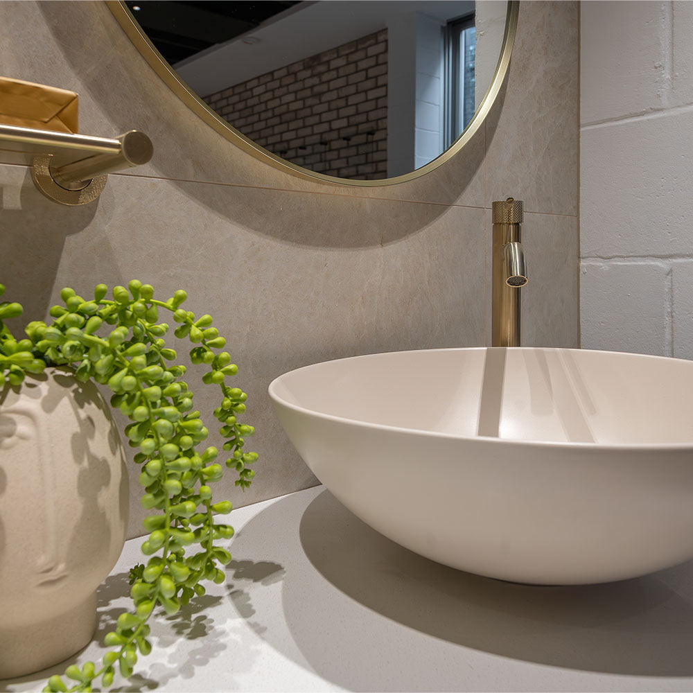 Fienza Aluca Above Counter Basin, Matte Khaki