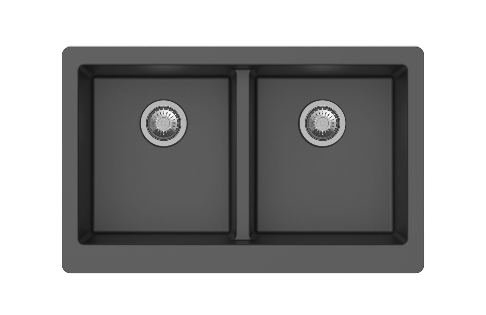Black Granite Butler Sink Double Bowls Farmhouse Kitchen Sink Apron Front | 864 x 540 x 229 mm