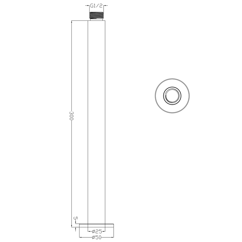 Bella Vista LVB Mica Ceiling Arm – 300/450mm