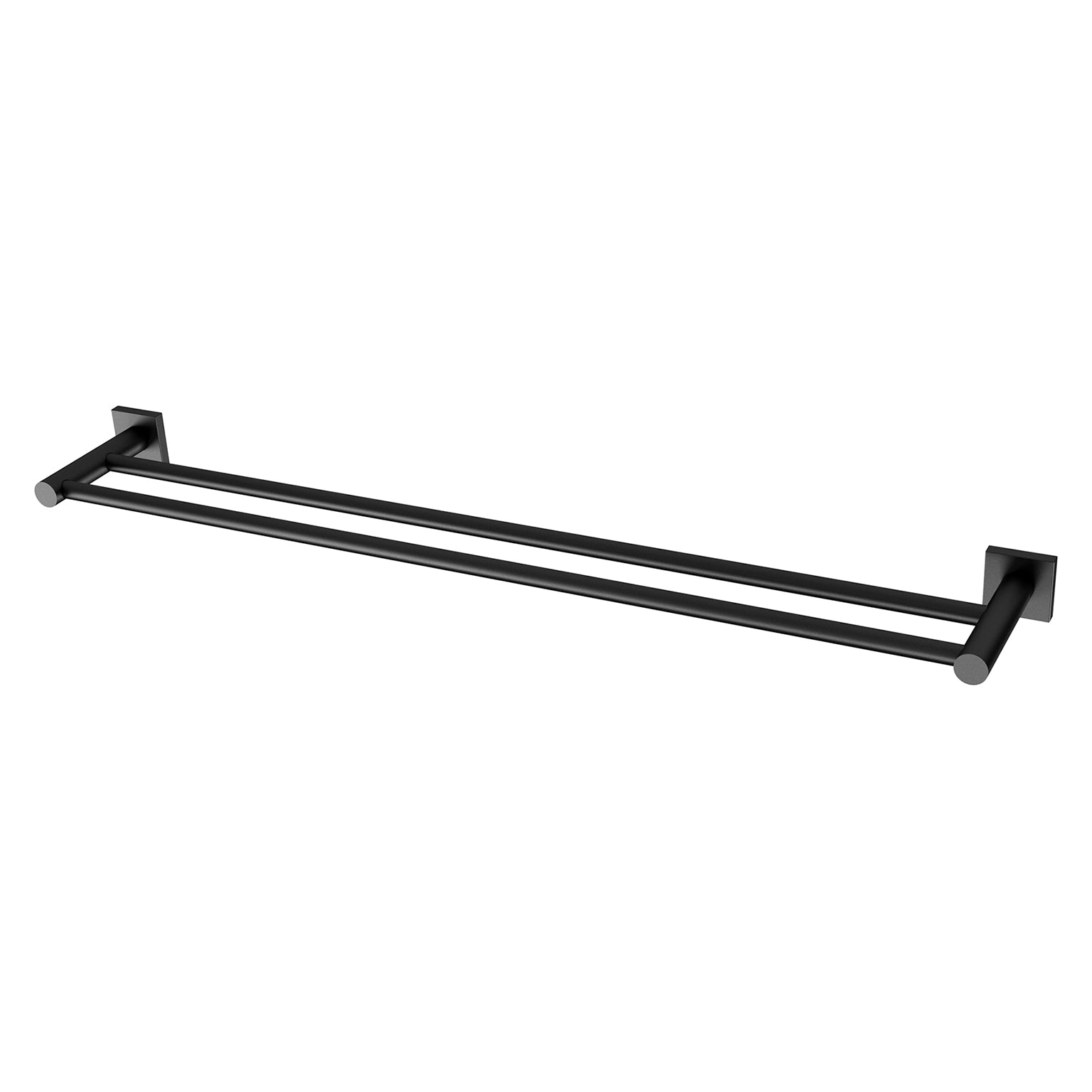 Phoenix Radii Double Towel Rail 800mm Square Plate