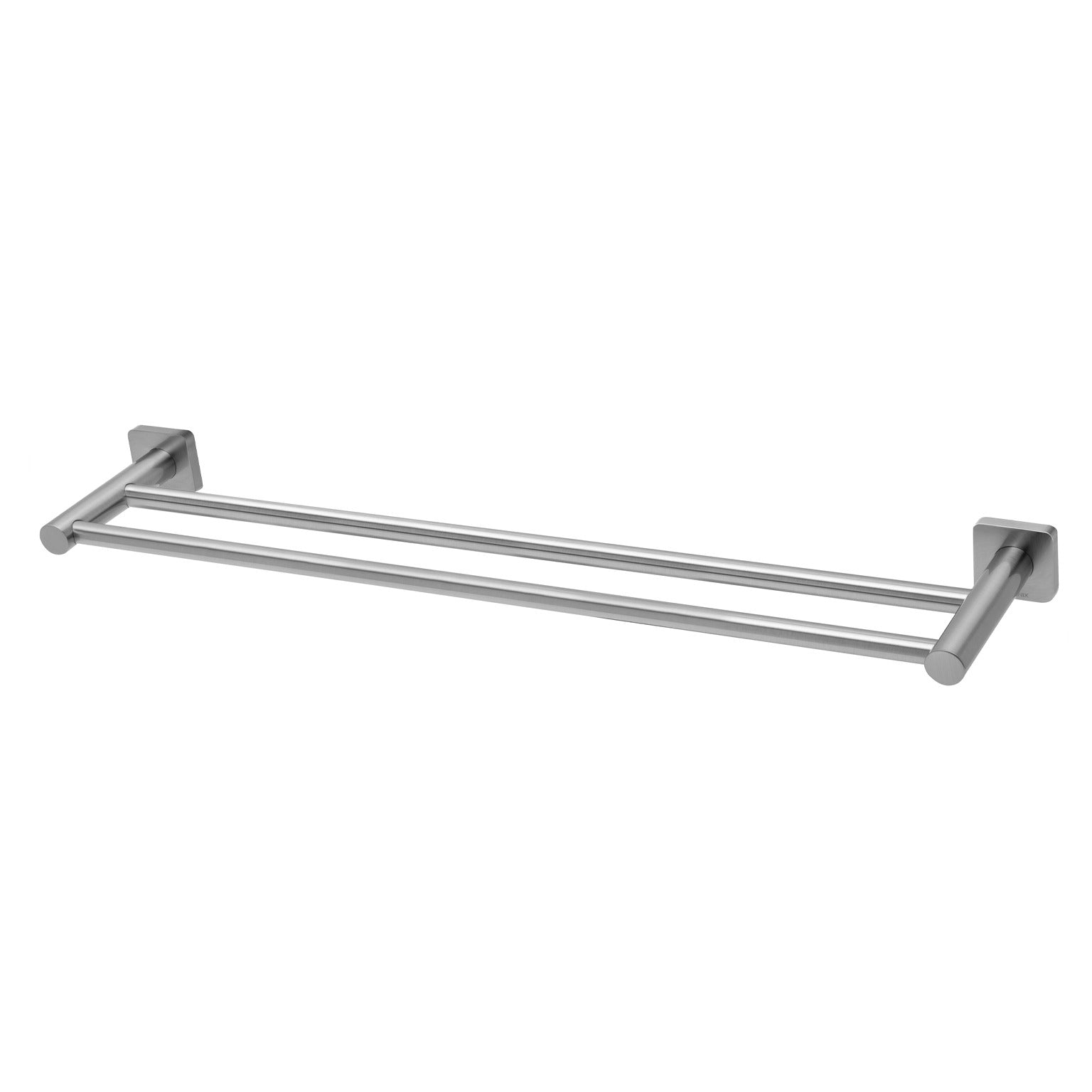 Phoenix Radii SS 316 Double Towel Rail 600mm Square Plate