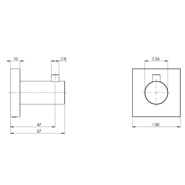 Phoenix Radii Robe Hook Square Plate