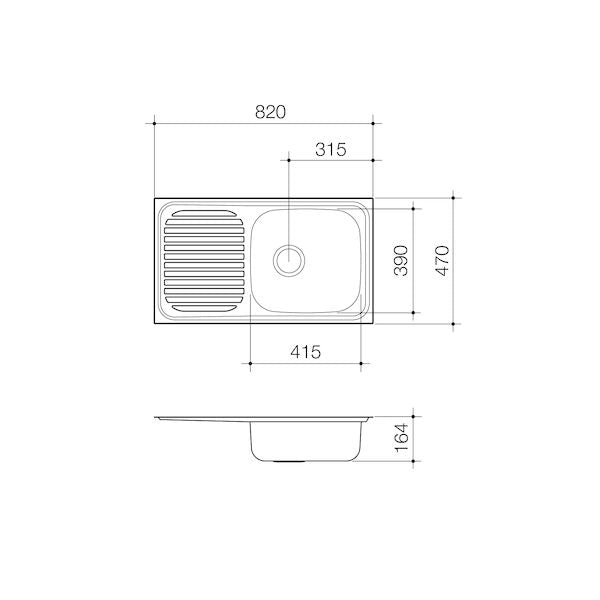 Caroma Radiant R110 Single End Bowl NTH REV