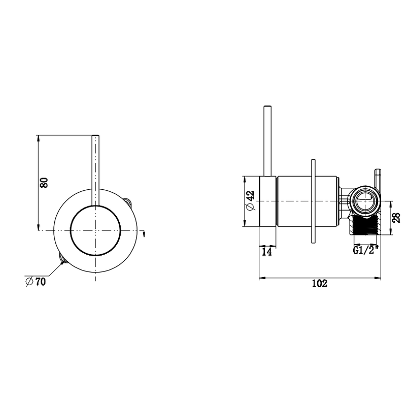 Bella Vista Mica Shower Mixer - Reverse - TRIM KIT ONLY