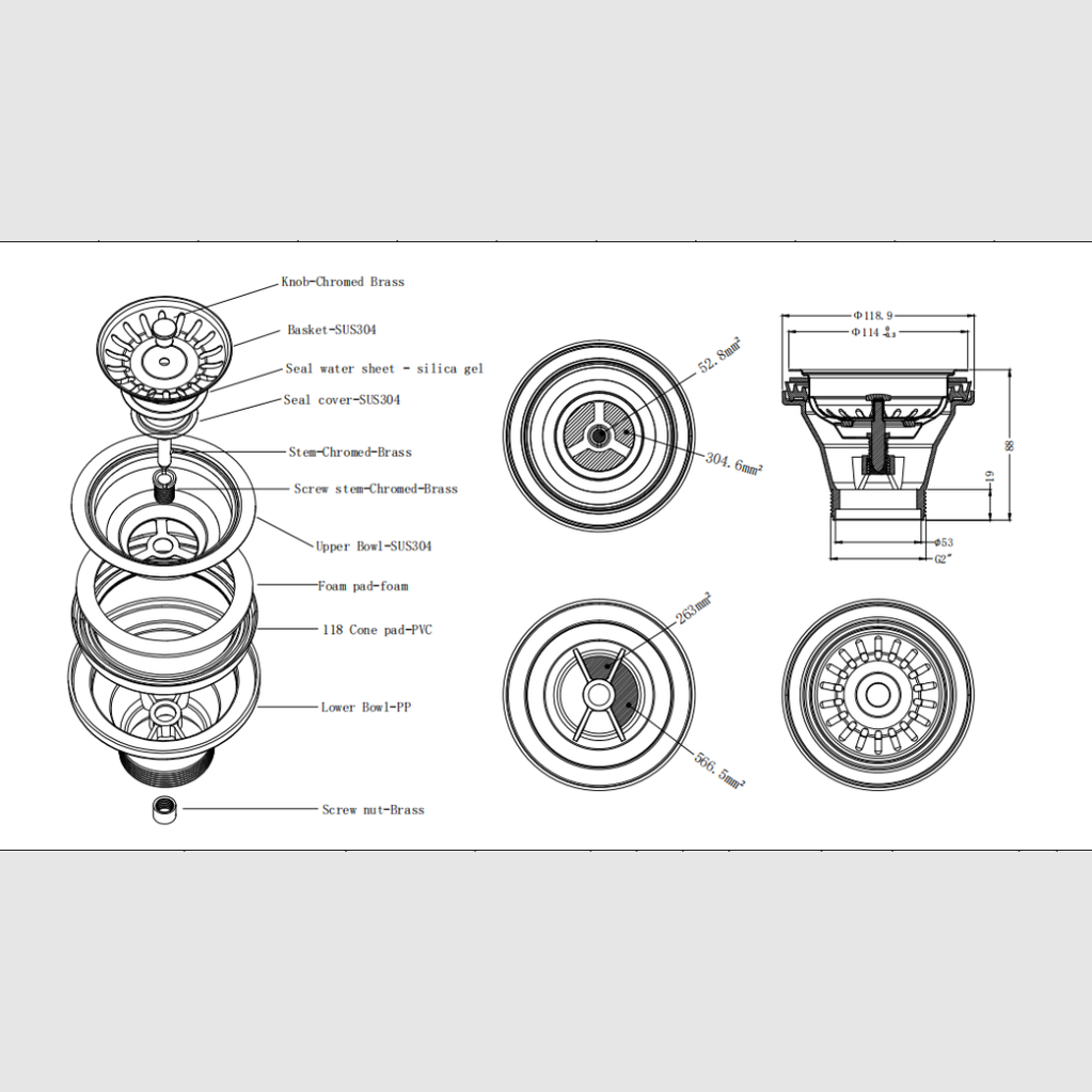 Bella Vista Sink Drain