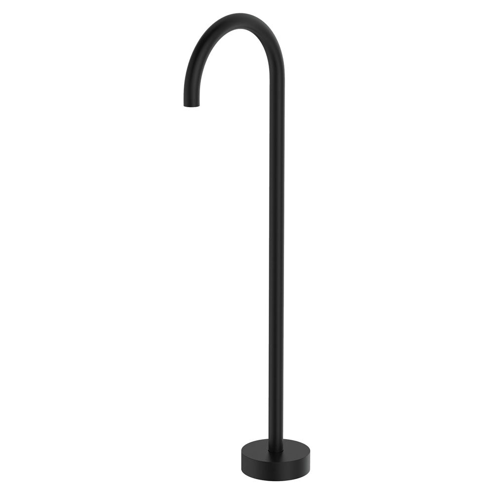 Fienza Kaya Gooseneck Floor Mounted Bath Outlet - Matte Black