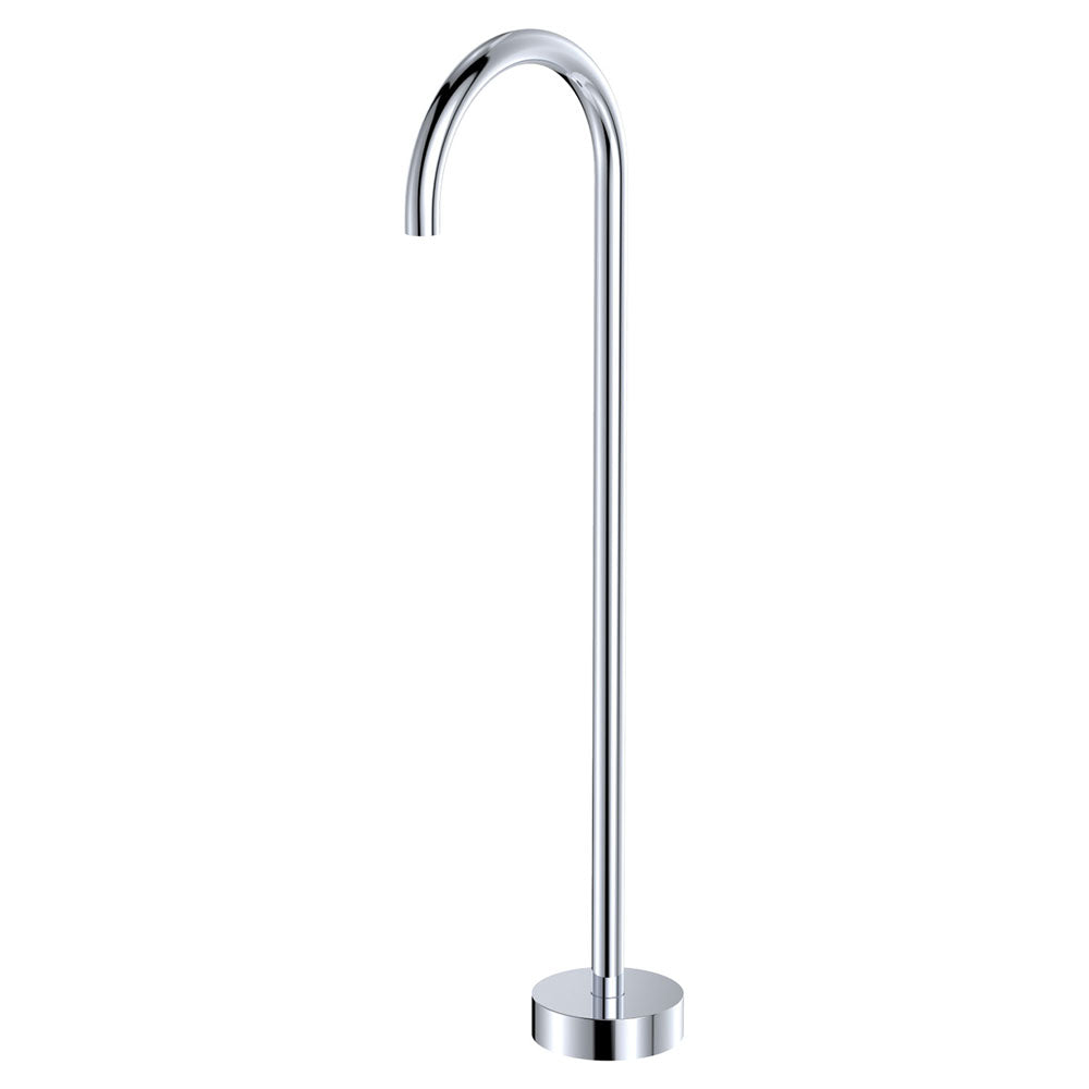 Fienza Kaya Gooseneck Floor Mounted Bath Outlet - Chrome