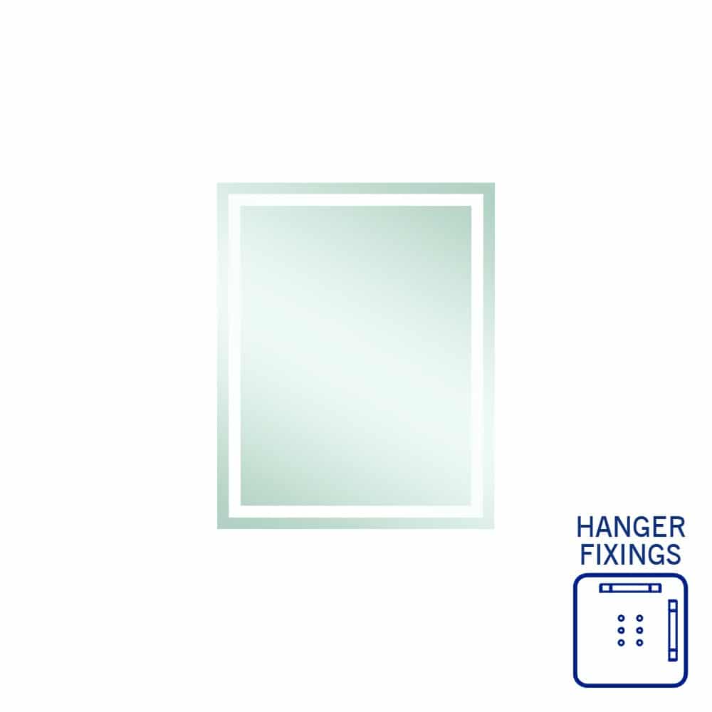 Sierra Rectangle Polished Edge Mirror with Sandblasted Border