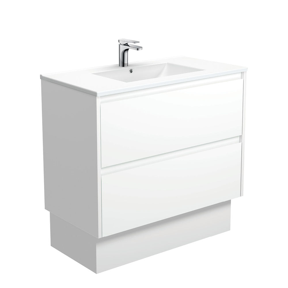 Fienza Dolce Amato 900mm Satin White Basin - Satin White Vanity