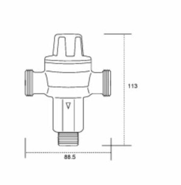 NEFA Tempering Valve 15mm Male W/Comp Nuts H/Sell- Lead free