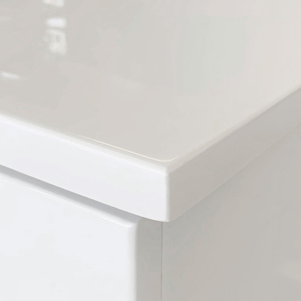 Vanessa Fingerpull Gloss White 1200 Vanity On Kickboard