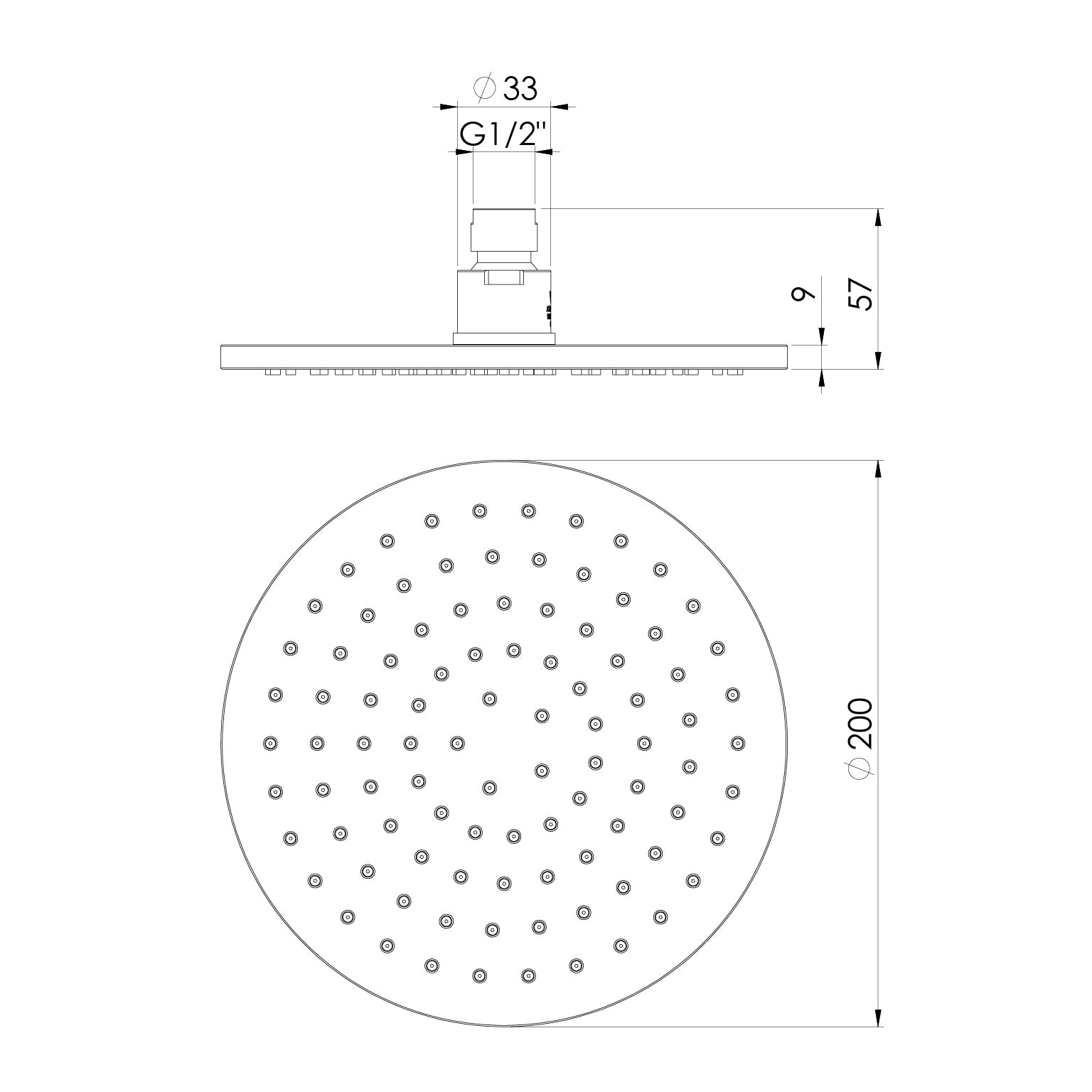 Phoenix Vivid Shower Rose 200mm Round