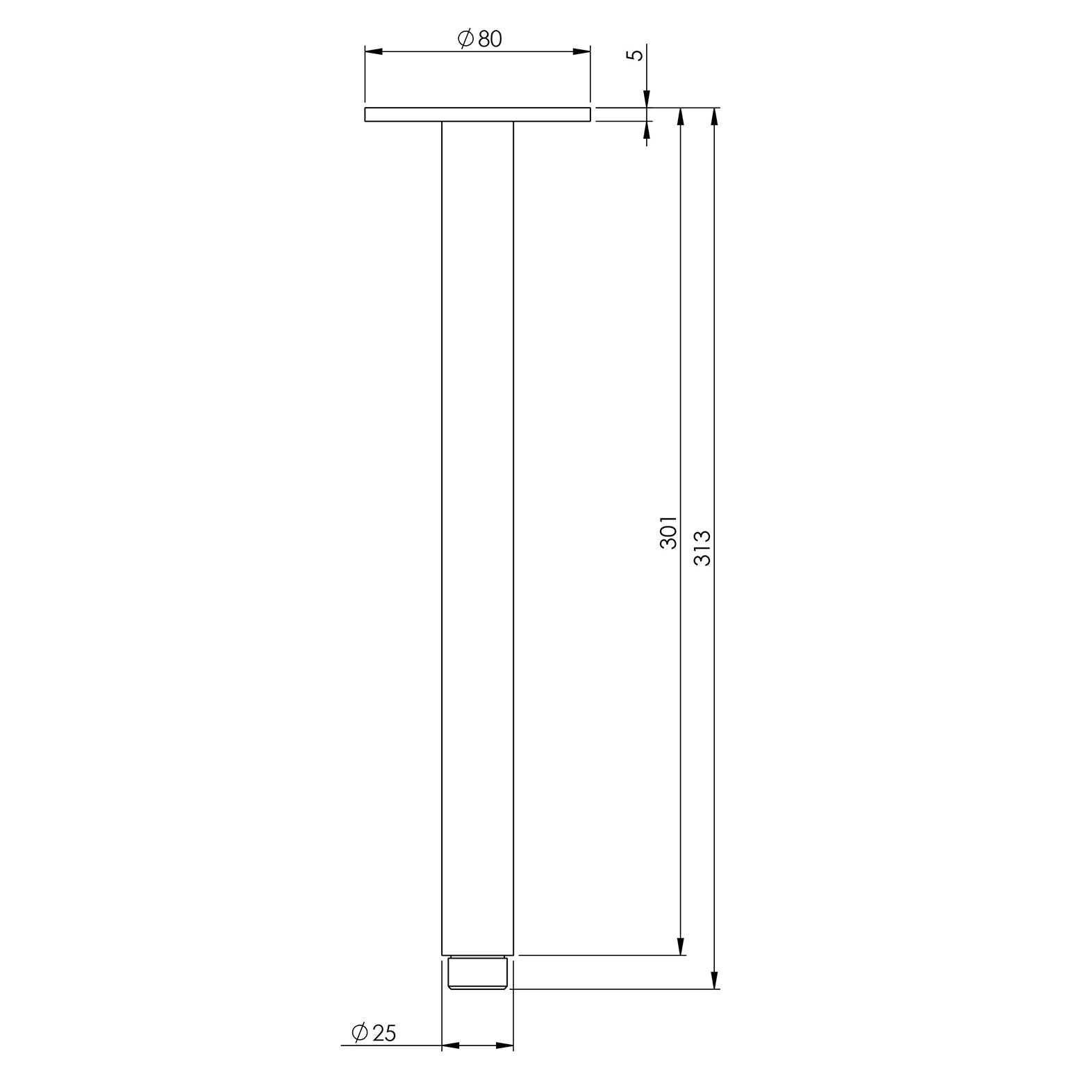 Phoenix Vivid Ceiling Arm 300mm