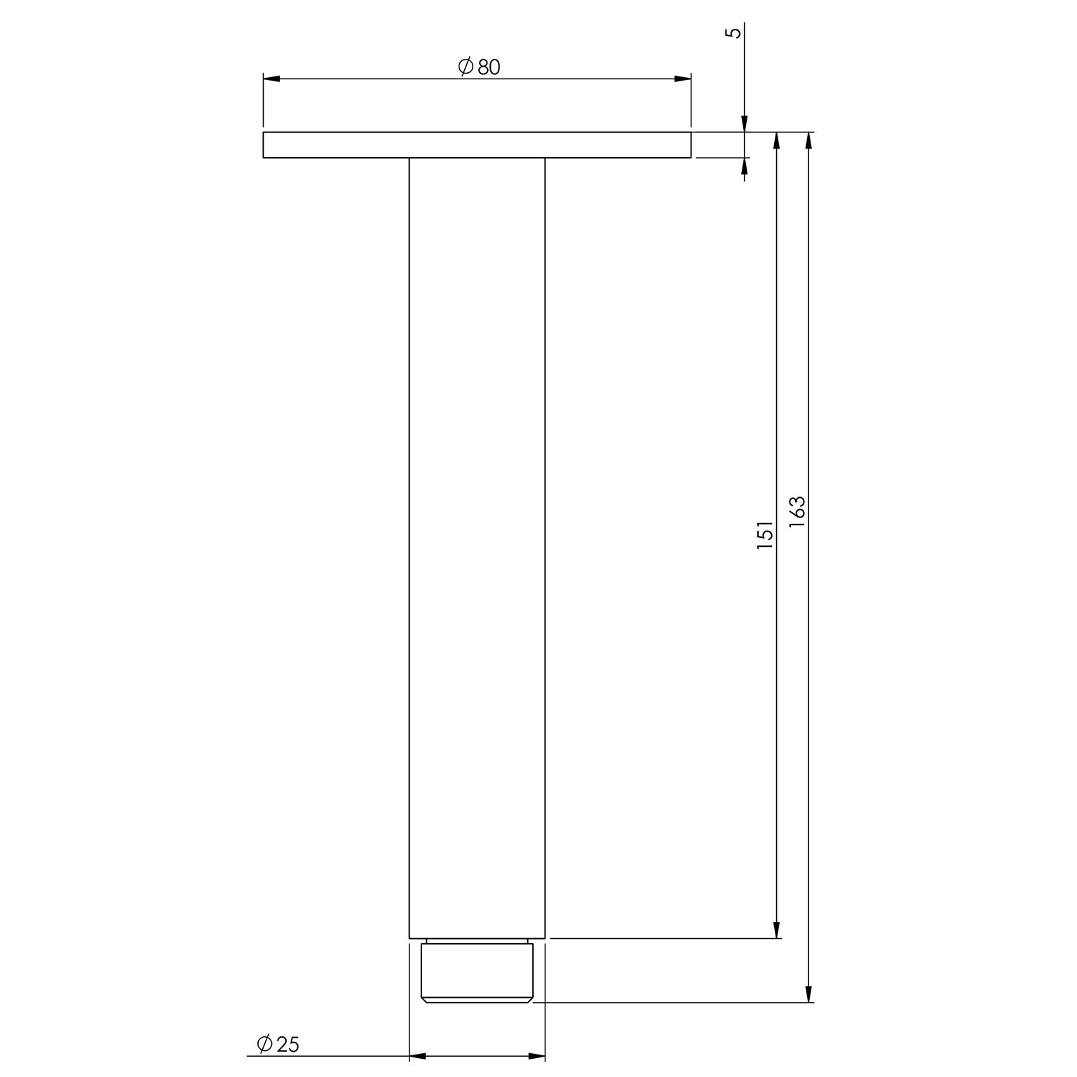 Phoenix Vivid Ceiling Arm 150mm
