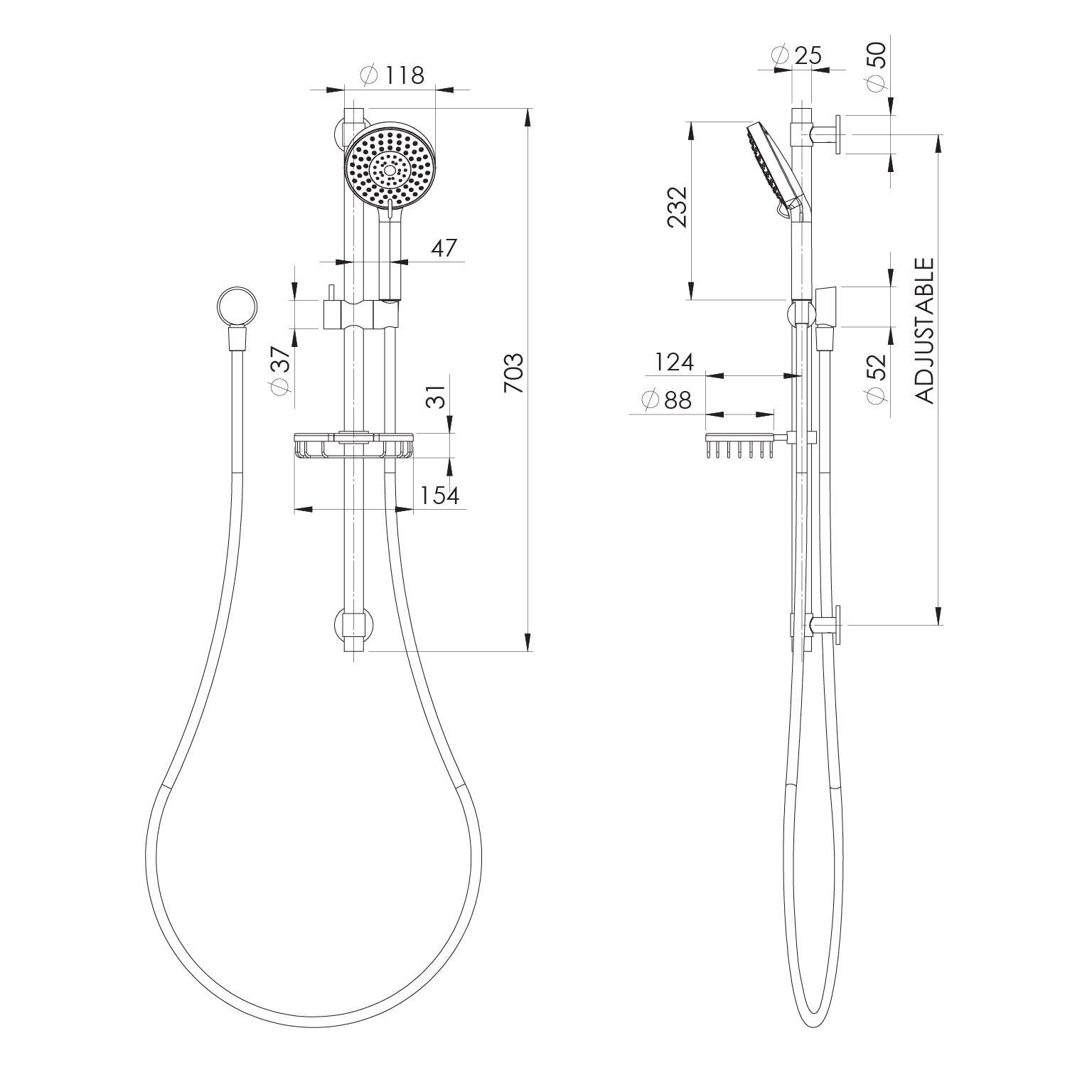 Phoenix Vivid Premium Rail Shower