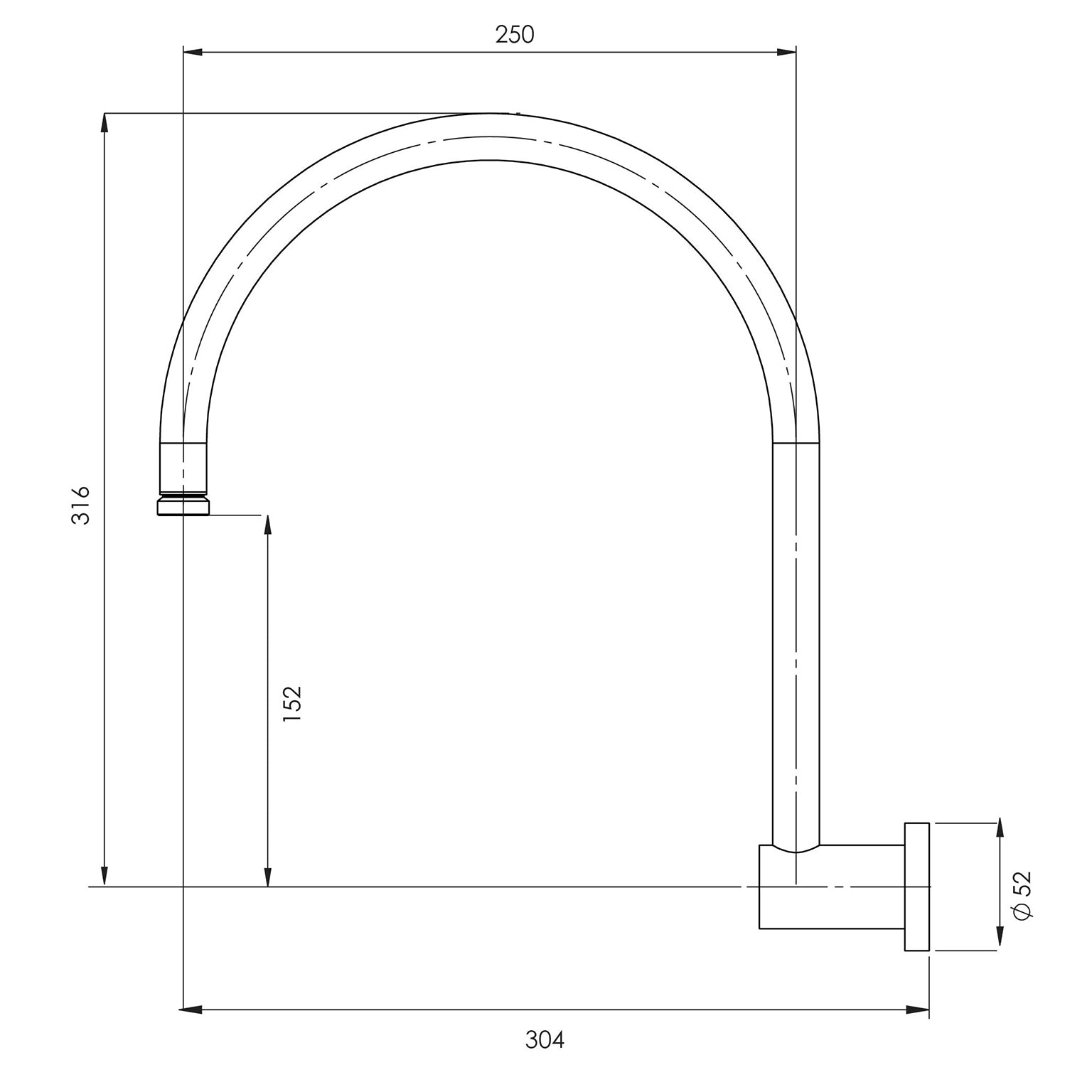 Phoenix Vivid High-Rise Shower Arm