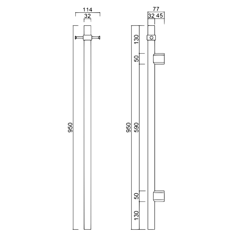 Bella Vista Mica Vertical Heated Towel Rail