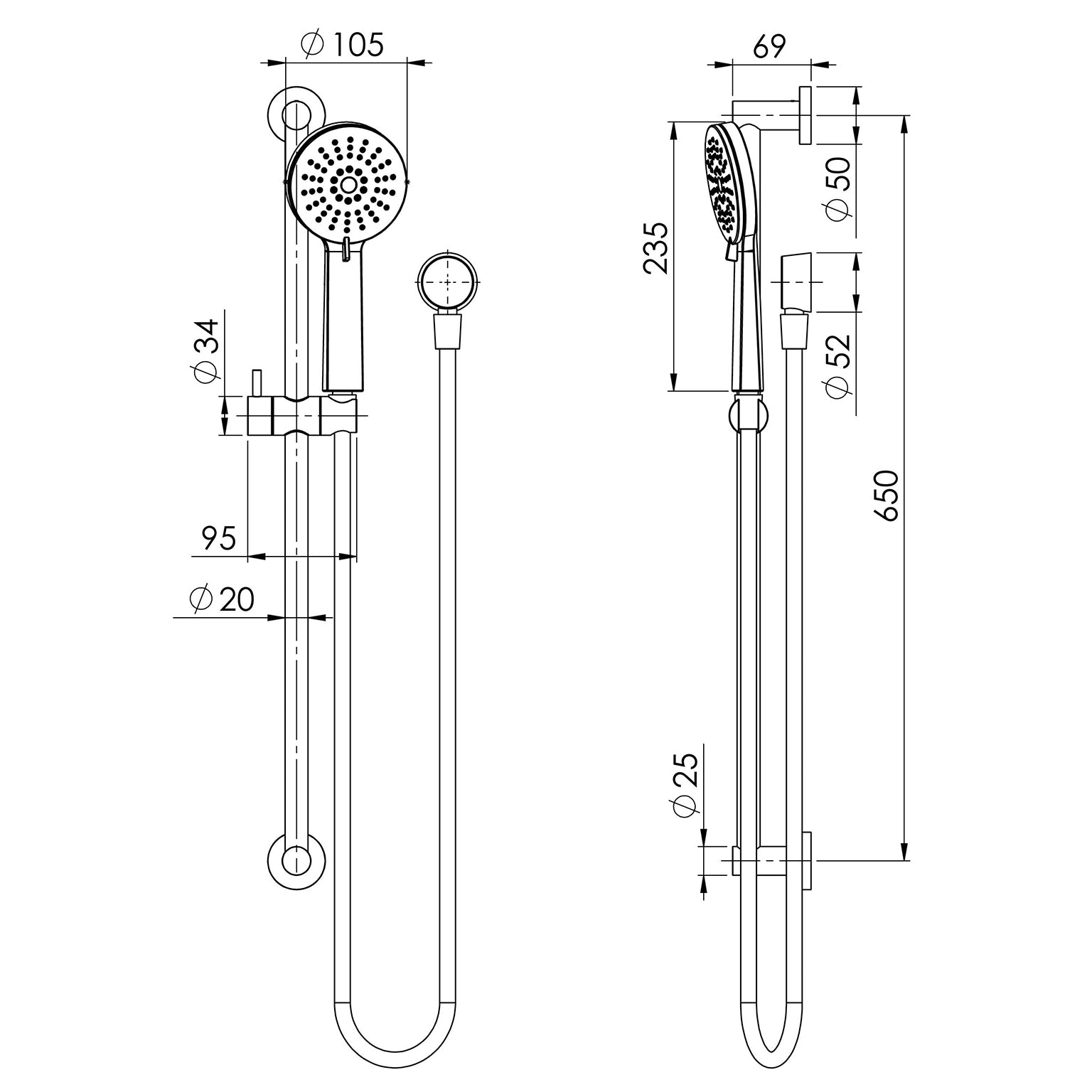 Phoenix Vivid Slimline Rail Shower