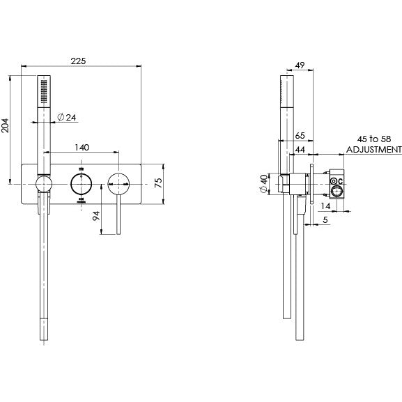 Phoenix Vivid Slimline Wall Shower System