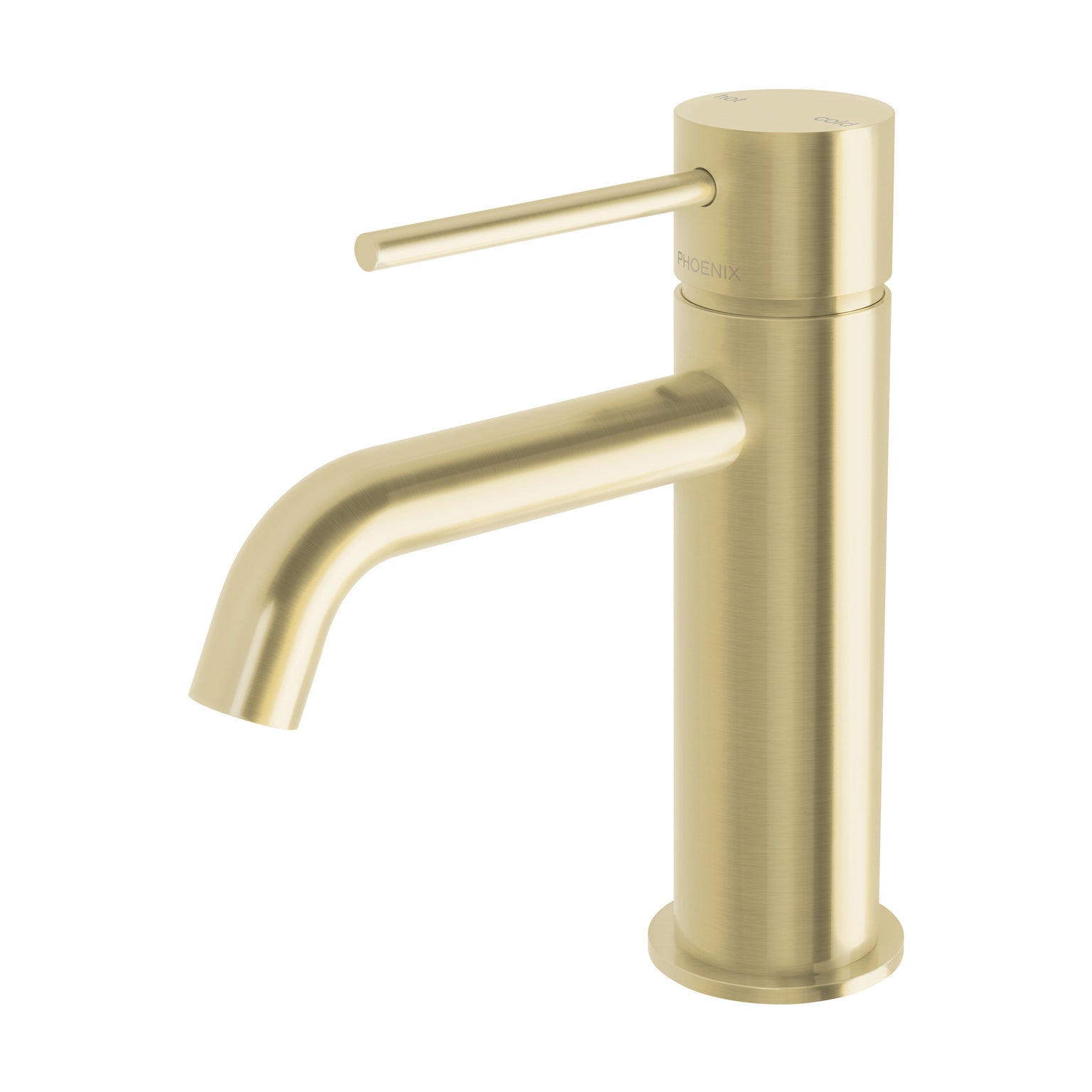 Phoenix Vivid Slimline Basin Mixer Curved Outlet – Lead Free