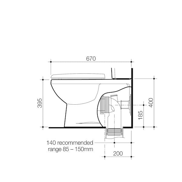 Stylus Venecia Wall Faced Close Coupled Pan
