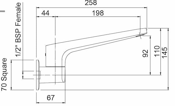 Methven Waipori Wall Mounted Swivel Bath Spout (Chrome)
