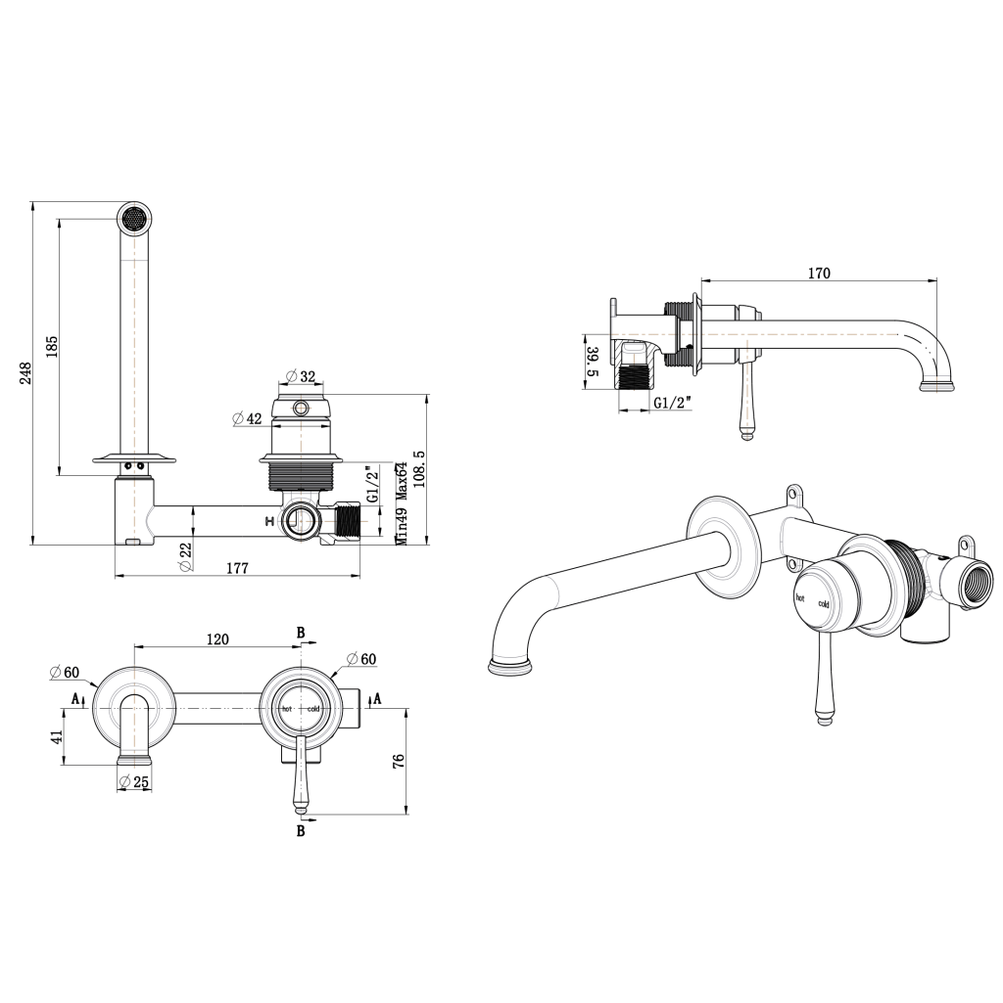 Bella Vista Mica Heritage 8-Piece Bathroom Package - Dusk Bronze