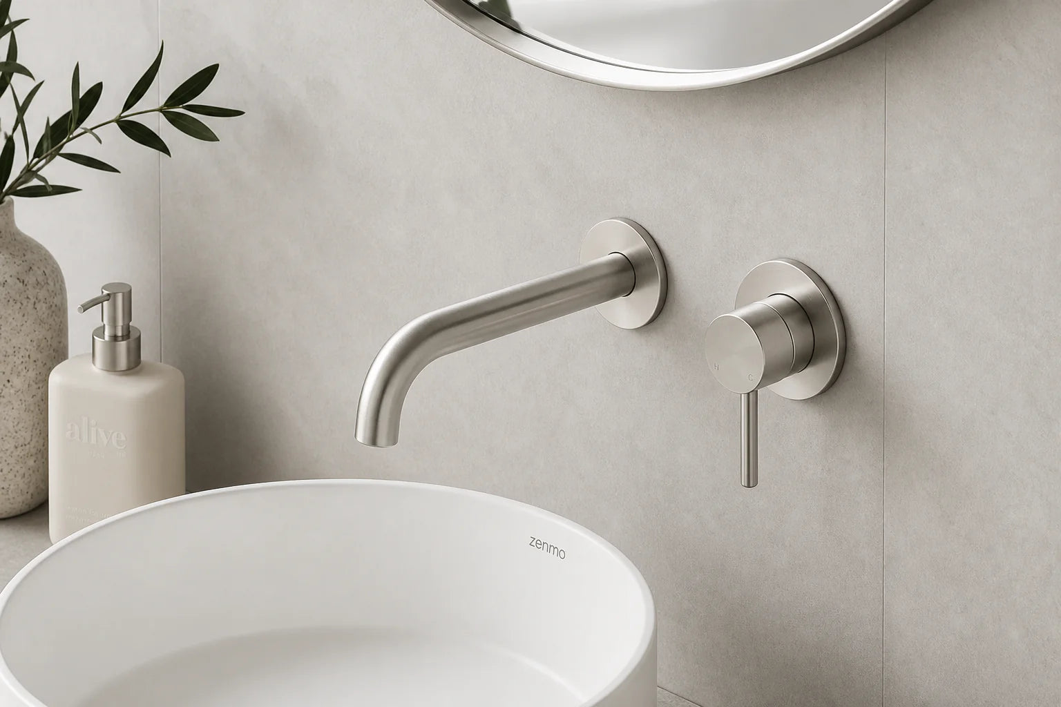 Zenmo JESS Brushed Nickel Bathroom Essentials — 8 Items