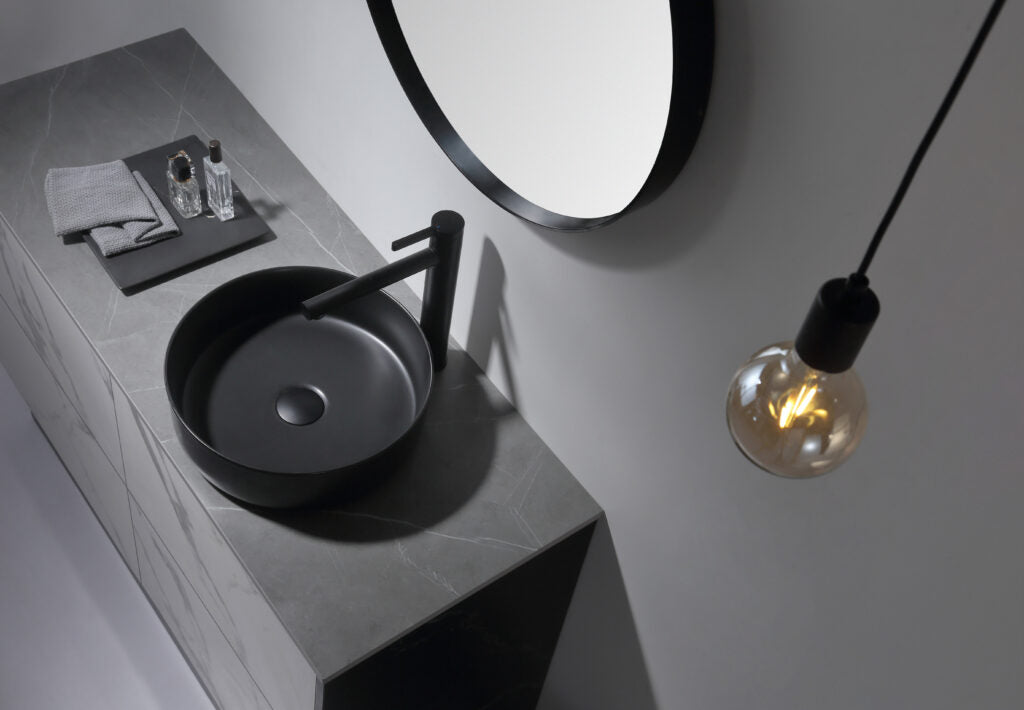 Aulic Dove Above Counter Basin Matte Black