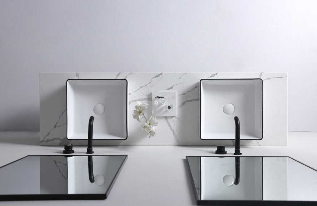 Aulic Macleod Above Counter Basin Gloss White with Black Edge