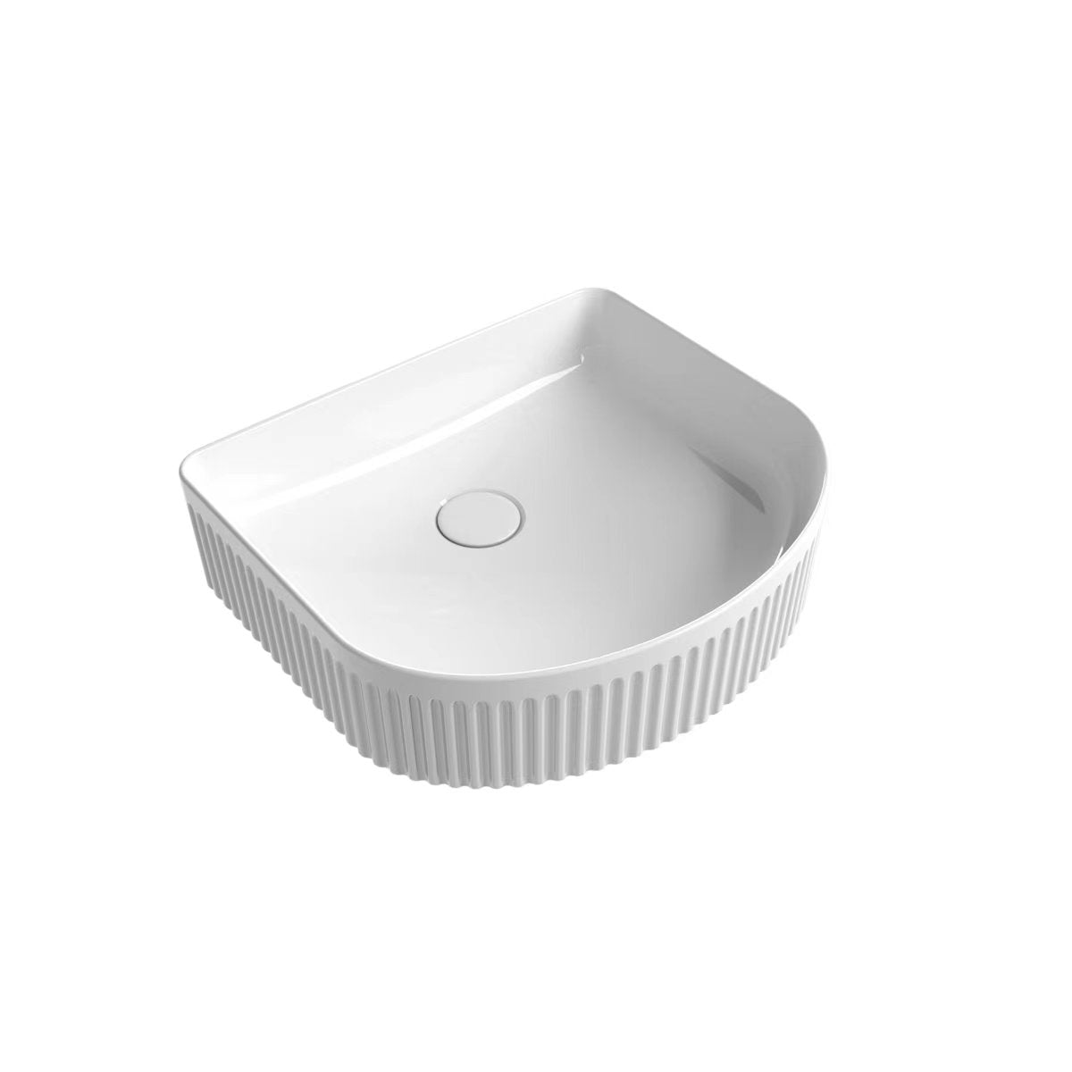 Aulic Cyrus Arch Above Counter Basin with V Groove Surface Matte White