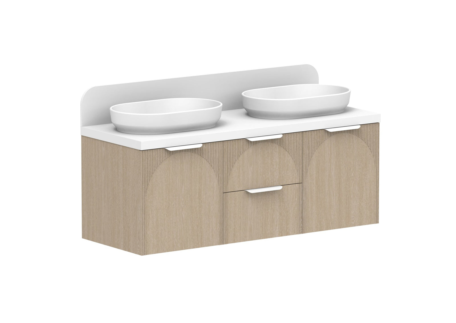 ADP Archie Door & Drawer Wall Hung Vanity 1350mm double bowl