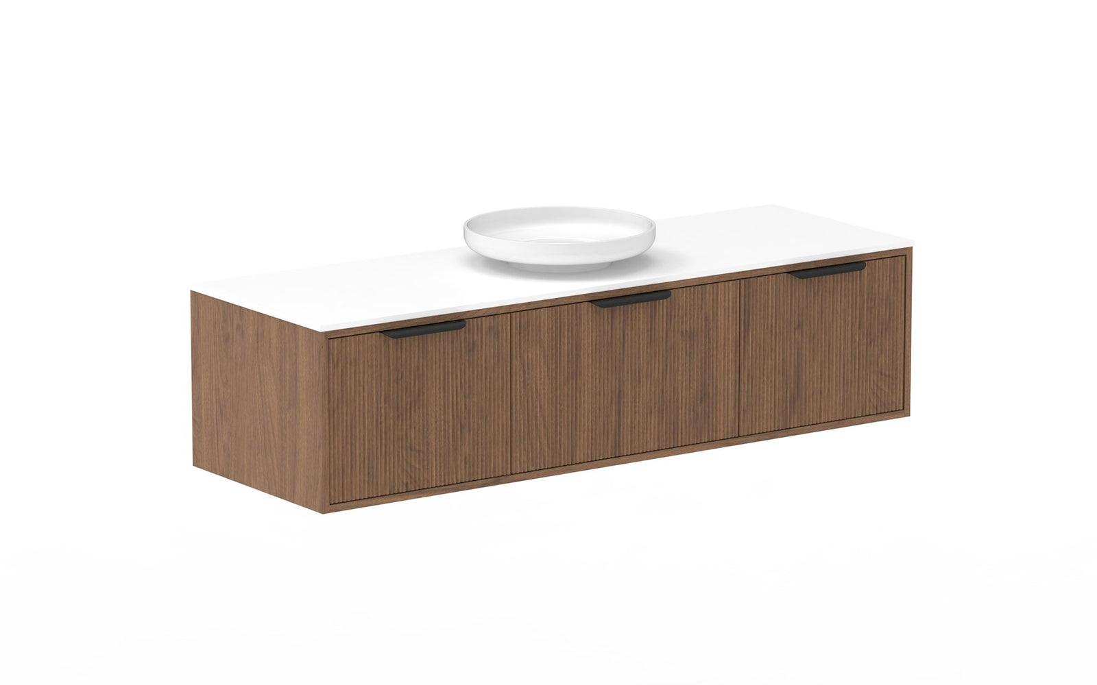ADP Clifton Wall Hung Vanity 1500mm centre bowl in Florentine Walnut