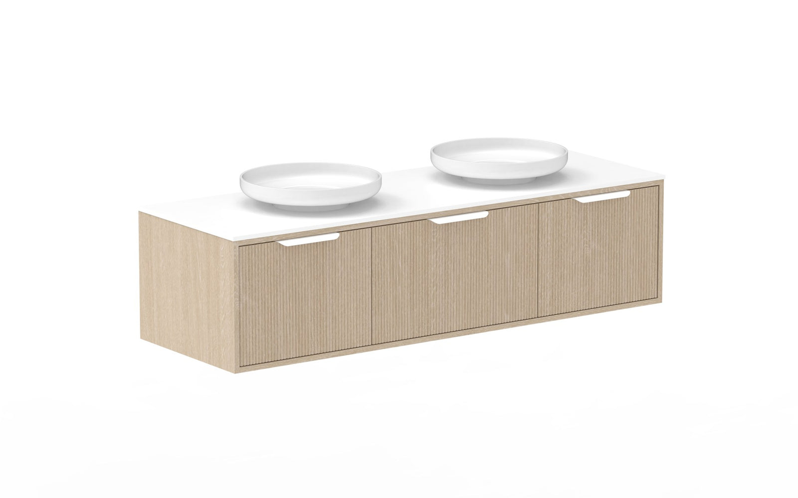 ADP Clifton Wall Hung Vanity 1500mm double bowl in Coastal Oak