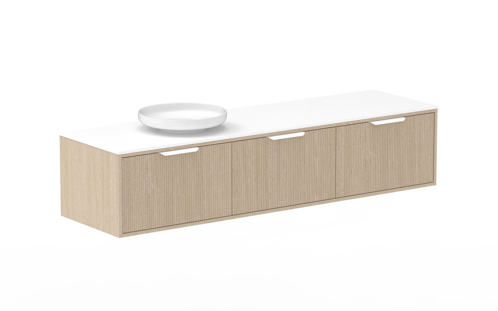 ADP Clifton Wall Hung Vanity 1800mm left offset bowl in Coastal Oak