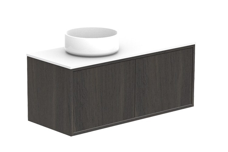 ADP Clifton Ensuite Wall Hung Vanity 900mm left offset bowl in Bottega Oak